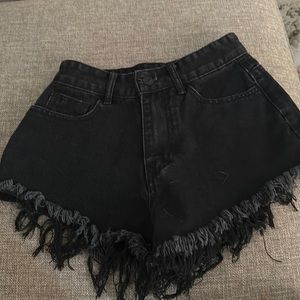 SHEIN black denim shorts size xs